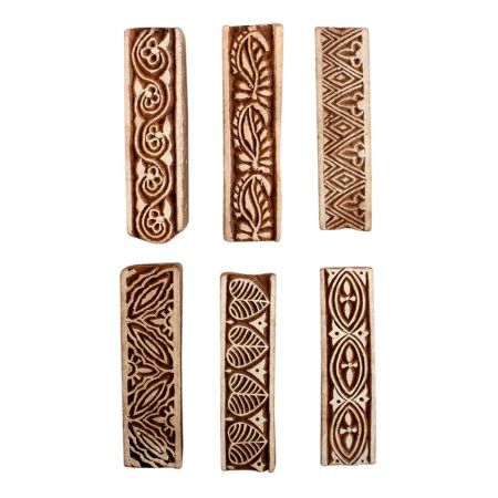 Set of 6 Piece New Mix Wooden Printing Block